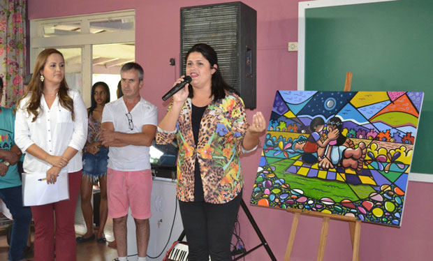 Vanessa Curadô, coordenadora da Promoção Social, discursa na inauguração (Foto: Divulgação)
