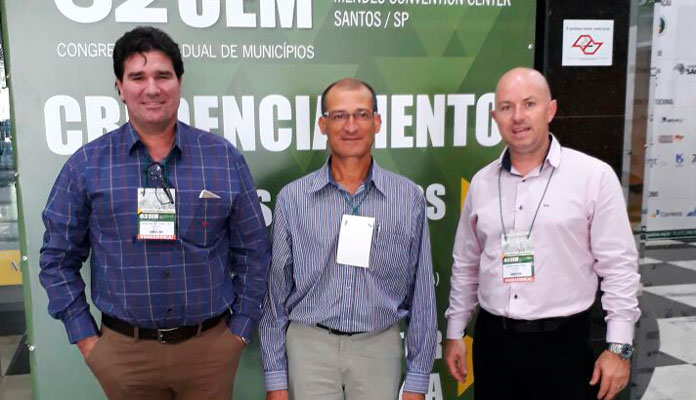 Pedrão do Noé, Valdenito Almeida e William Mantz participam de congresso (Foto: Assessoria de Imprensa da CMI)