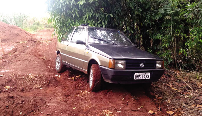 Fiat Uno estava na mata ciliar próxima ao bairro (Foto: Divulgação)