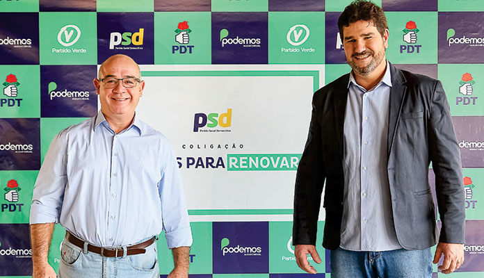 Pedrão e Dr. Marcos usam o slogan "Juntos para renovar" (Foto: Divulgação)