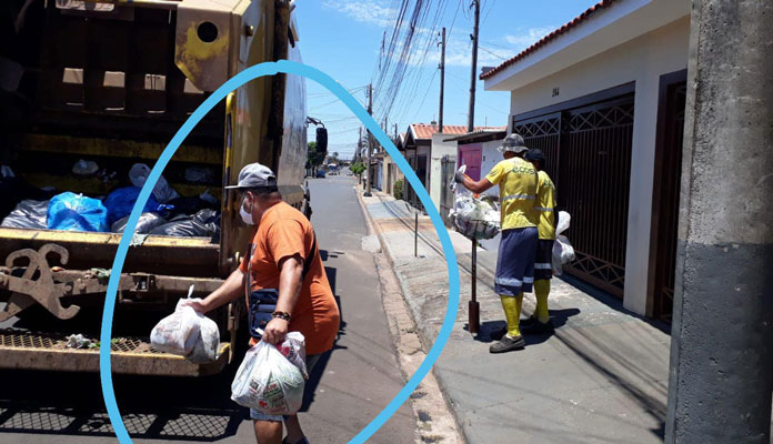 Payuka ajuda na coleta de lixo e recebe elogios da população