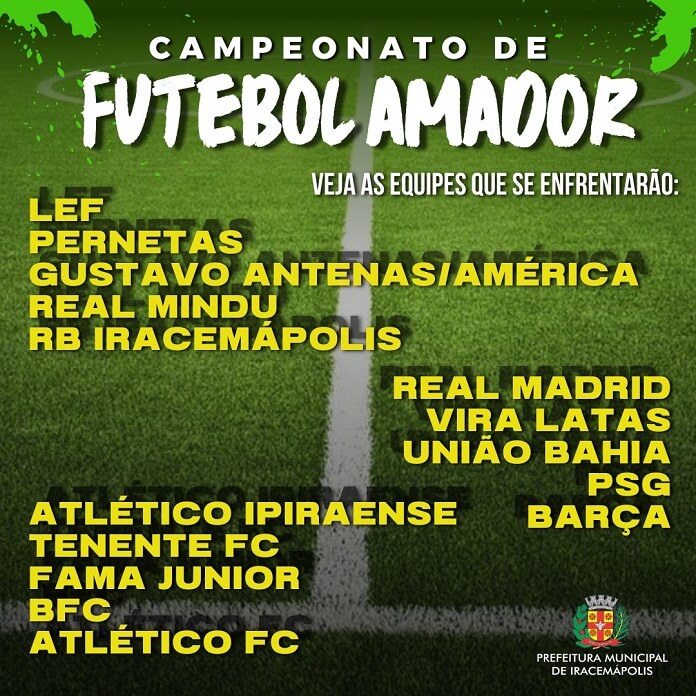 Campeonato de Futebol Amador terá início nesse final de semana