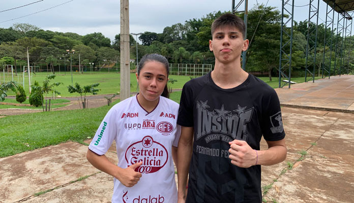 Eloá e Gabriel conquistaram bolsa com o apoio da Sec. de Esportes (Foto: Assessoria de Imprensa da PMI)
